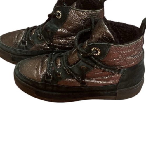 Women's Metallic High-Top Sneakers, Size 37, Black