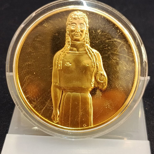 Peplos Kore 1981 Medal Franklin Mint gold-plated bronze like new