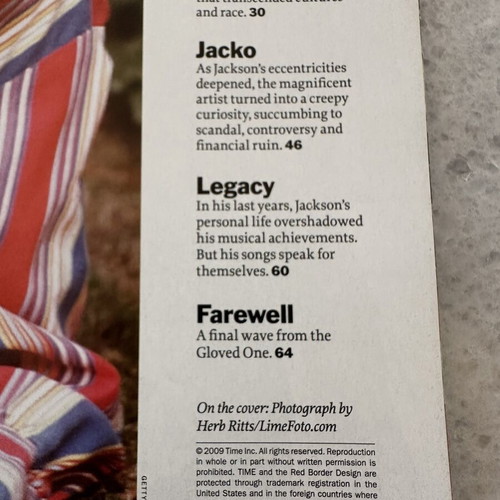 Time magazine Michael Jackson 2009 commemorative edition like new
