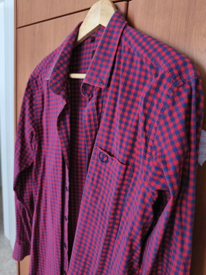 Poli Gianni Checked Shirt XXL Like New Black Red