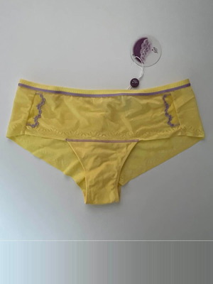 Luna hipster σλιπ καινούργιο κίτρινο από λεπτή δαντέλα