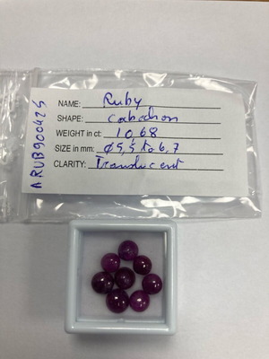Natural rubies set of 8 total 10.68 carats