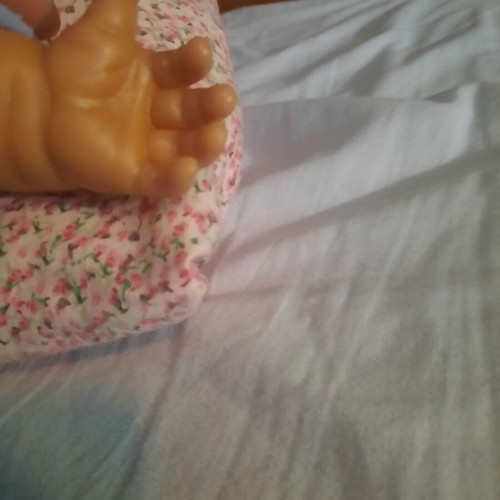 Vintage large doll happy baby in excellent condition, 60 cm tall