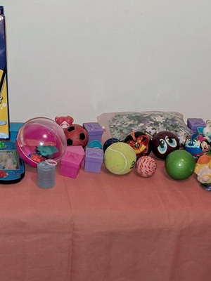 Various pony balls and small toys used