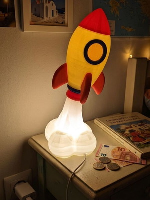 Χειροποίητη 3D Printed Λάμπα Κουμπαράς Πύραυλος καινούργιο