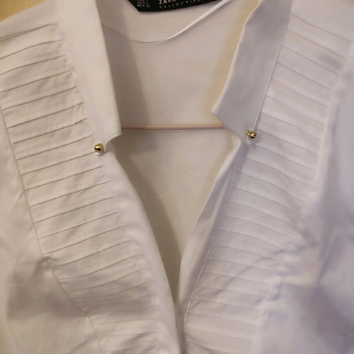 Zara white shirt like new, cotton, foldable sleeves