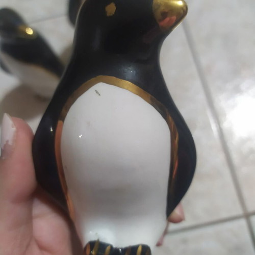 Set of 3 vintage porcelain penguins