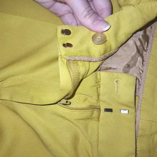Massimo Dutti women's yellow tapered pants like new, size S