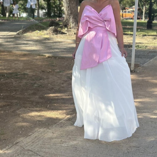 Dress for godmother used once, muslin, pink and white, size M