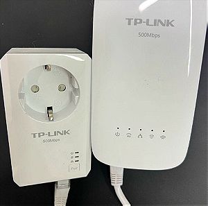 TP-LINK Powerline Διπλό Κιτ Αναμεταδότης Σήματος WiFi με 2 Θύρα Ethernet 500Mbps