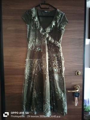 Dress used, transparent fabric with lining, size L