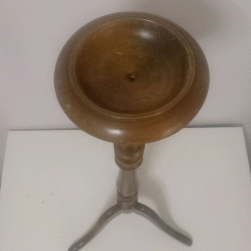 Wooden ashtray stand used, vintage floor model 62 cm
