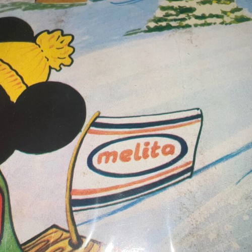 Mickey Mouse Disney lithograph poster used with plastic cover