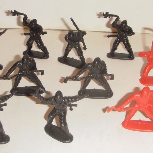 Solpa Ninja figures, pack of 14, vintage