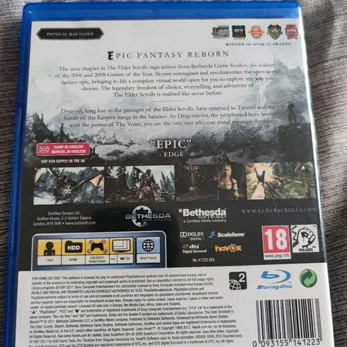 Skyrim The Elder Scrolls V PS3 game used
