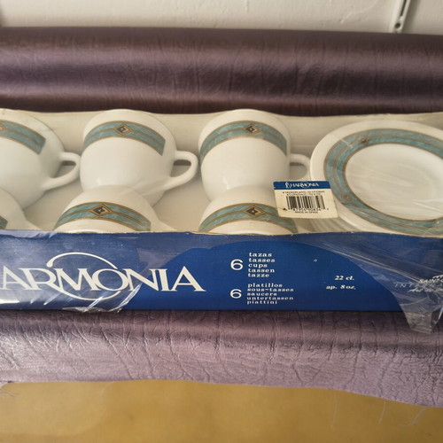 Harmonia Oceano tea and coffee cup set, 6 pcs, tempered glass