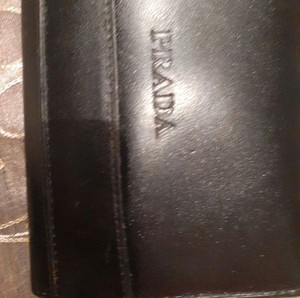 Prada Πορτοφόλι Καινούργιο Μαύρο Δέρμα Unisex