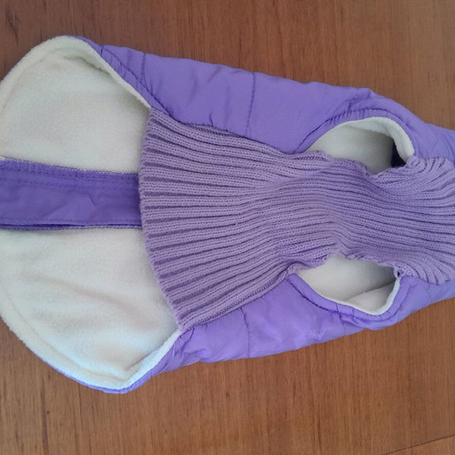 Dog jacket for small breed like new, purple color