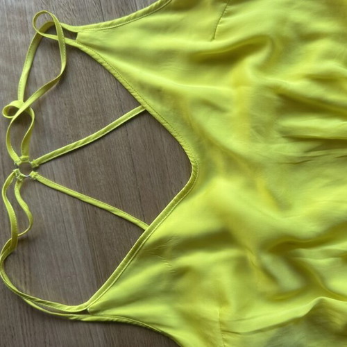 Stradivarius long yellow dress with lining medium like new