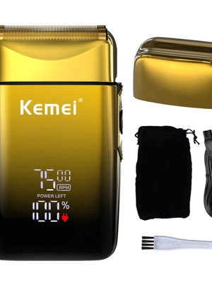 Kemei KM-TX10 Rechargeable Gold Facial Shaver New
