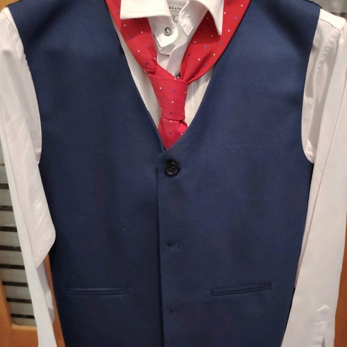 Boys' suit 12 years like new, blue, with jacket, shirt, pants, tie and vest