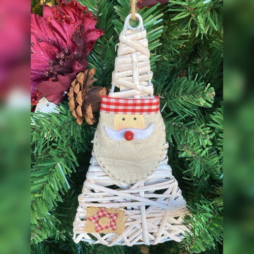 Santa Claus wooden ornament new, white, 17.5cm