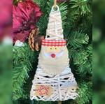 Santa Claus wooden ornament new, white, 17.5cm