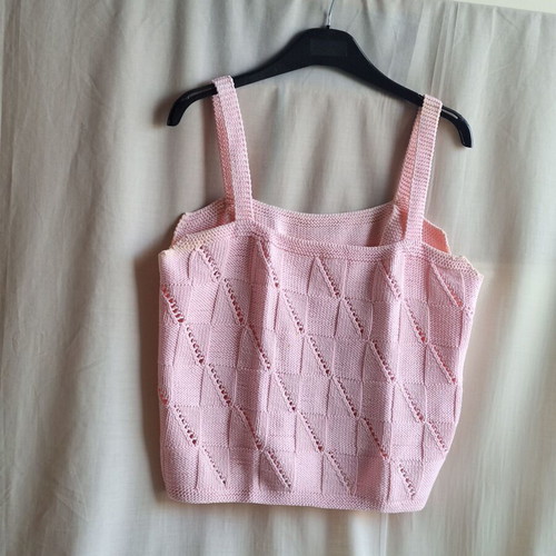 Vintage 80s Pink Cotton Knit Top Medium like new