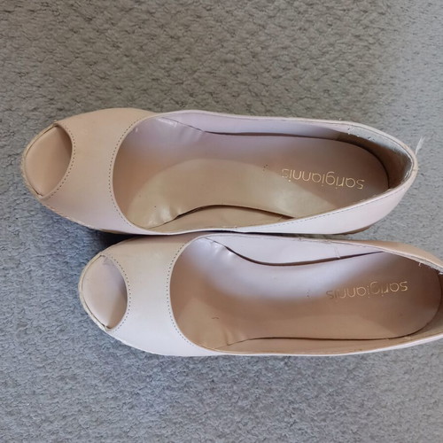 Platform sandals size 36 used, beige