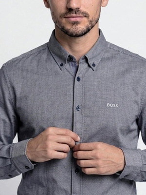 Boss blue melange shirt regular fit like new