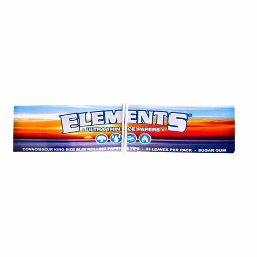 Elements King Size rolling papers 33 leaves with tips new