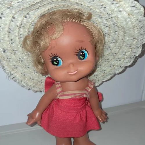 Anime doll vintage collectible used, made in Japan, medium size