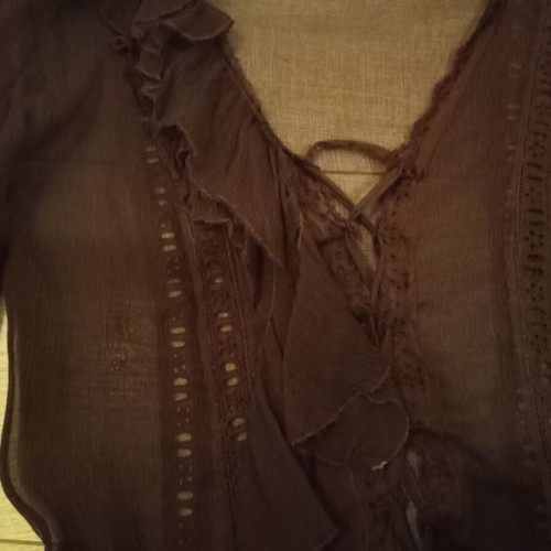 Silk blouse Annarita N brown size M/L like new