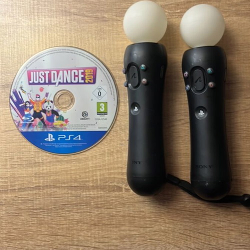 Just Dance 2019 game with 2 controllers