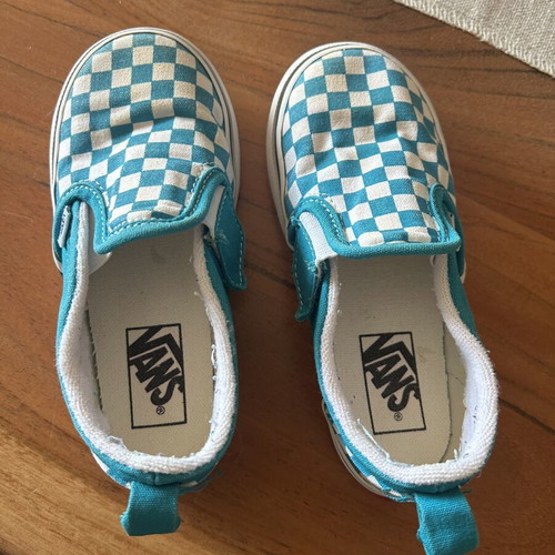Vans kids' sneakers turquoise checkerboard size 26