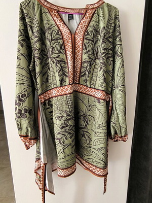 Boho dress Shein new, brown and green, size XL