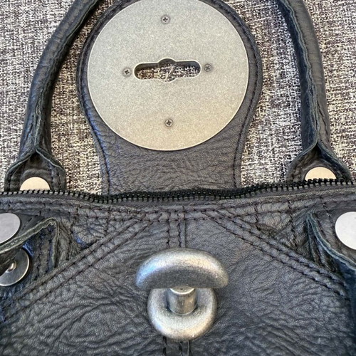 Diesel leather vintage Y2K bag used, black, hand-held