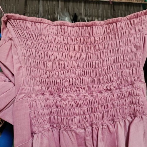 Strapless pink dress with boutonniere, like new, size S