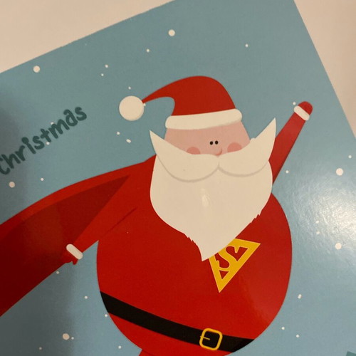 Super Santa card new 11.5x11.5cm