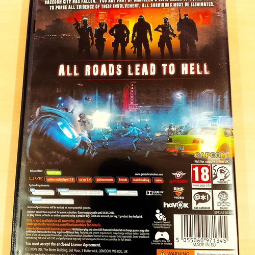 Resident Evil Operation Raccoon City PC game like new with manual