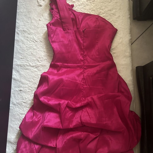 Fuchsia One-Shoulder Dress Flower by CHARM'S Paris size S like new