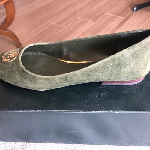 Ralph Lauren suede ballerinas like new, olive, size 40