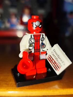 Doctor Deadpool figure like new with stand, mug, and certificate