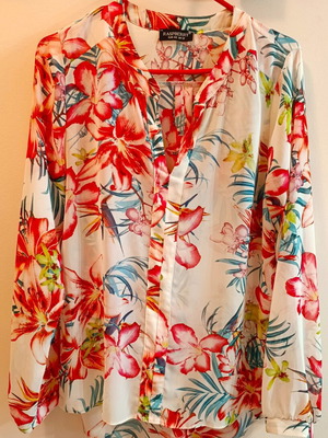 Floral tunic Raspberry like new, multicolor