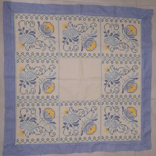 Kares with fabric border and floral patterns, new