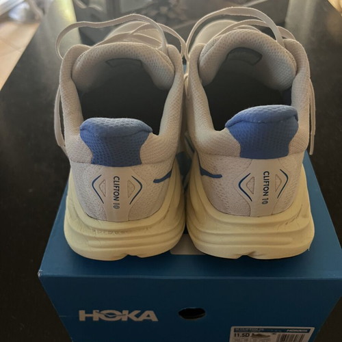 Hoka Clifton 10 Size 46 Running Shoes Like New White
