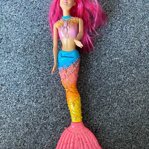 Barbie doll mermaid used Mattel with colorful tail