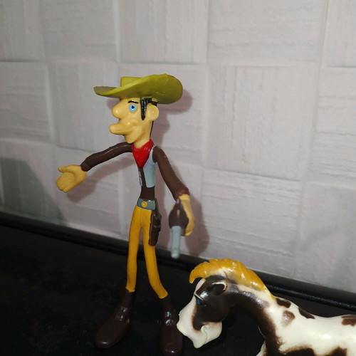 Lucky Luke '70 figures used, pack of three, soft plastic