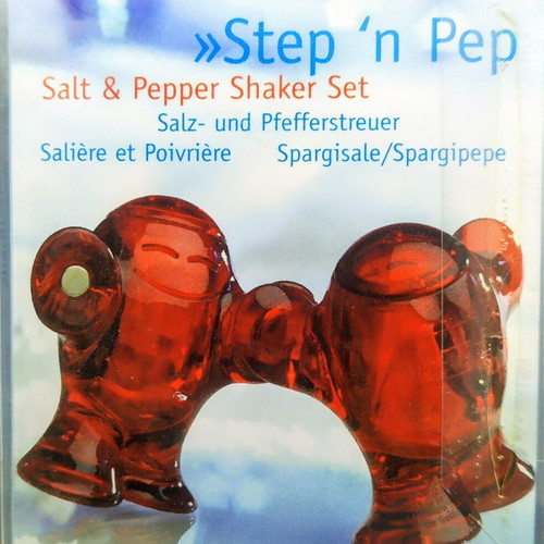 Step 'n Pep Salt and Pepper Shaker Set by Koziol Germany new