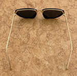 Women's cat eye sunglasses, black with gold details